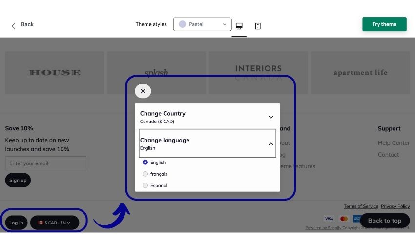 support for multiple languages