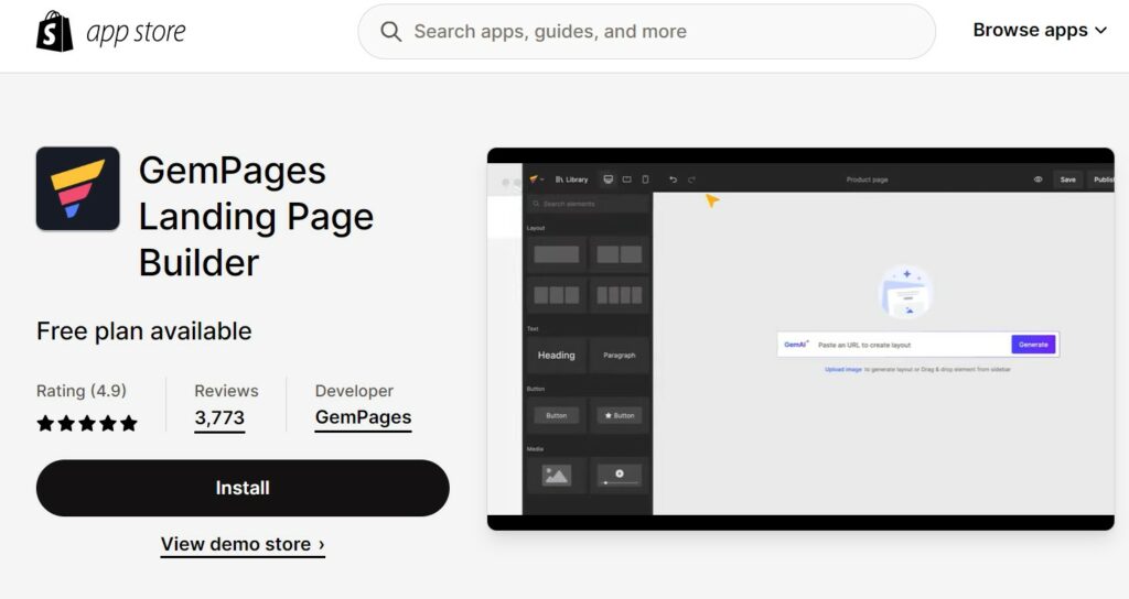 GemPages Landing Page Builder