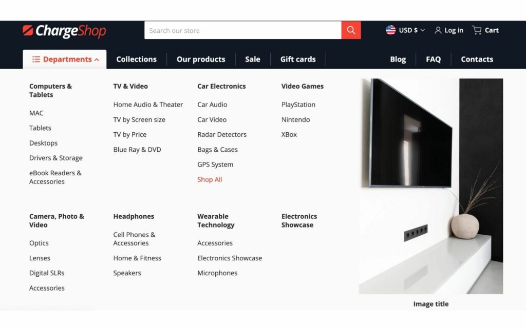 mega menu charge shopify theme