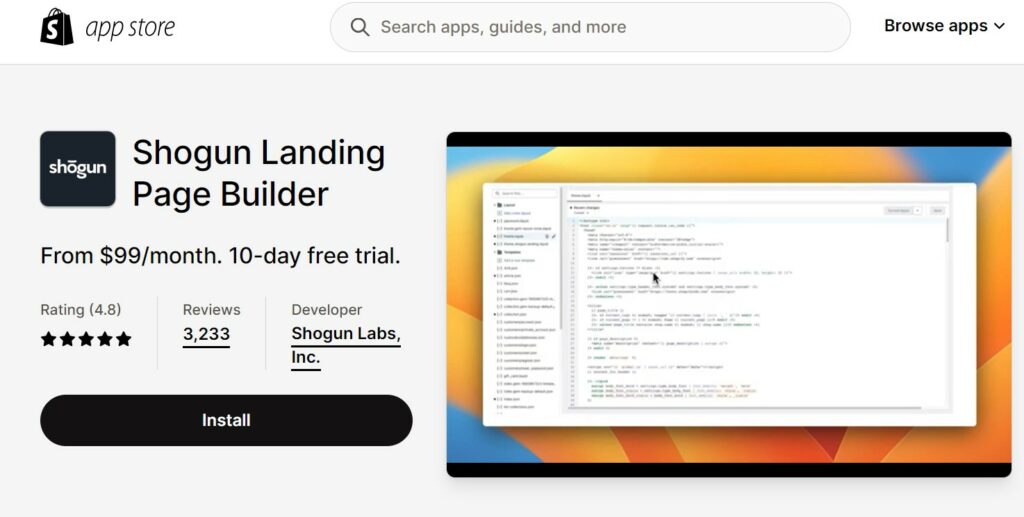 Shogun Landing Page Builder