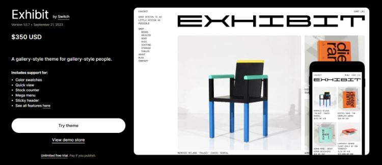 Exhibit Shopify Theme