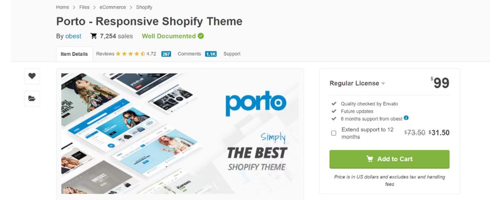 Porto Shopify Theme Overview