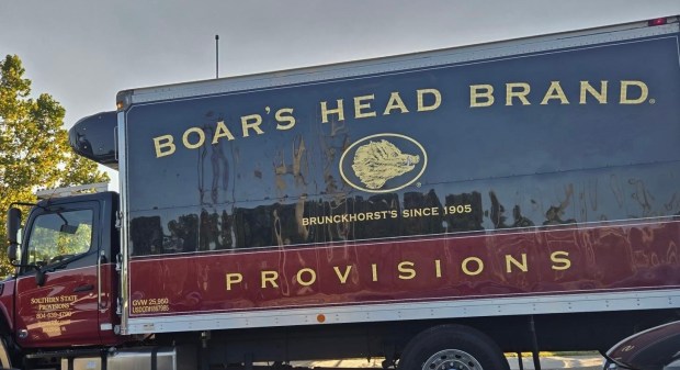 Here's the side of a Boar's Head Brands food delivery truck as it heads up J. Clyde Morris Boulevard in Newport News on Sept. 2, 2024.