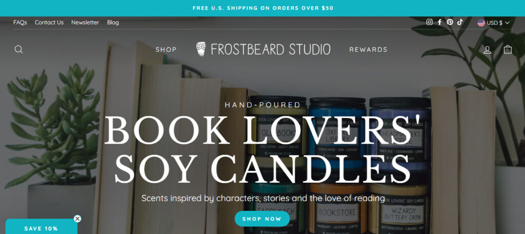 frostbeard studio shopify candle business