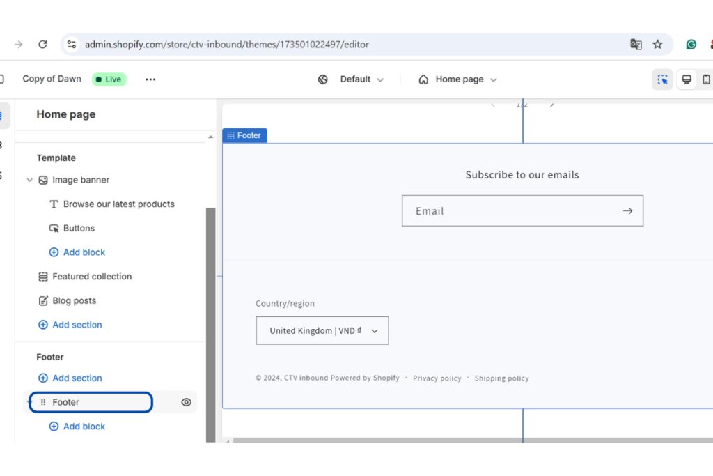 Customize the Shopify Studio Theme 6