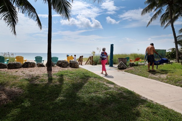 Walk from the parking lot to the beach and straight into the ocean at Vista Park in Fort Lauderdale to begin snorkeling. (Carline Jean/South Florida Sun Sentinel)